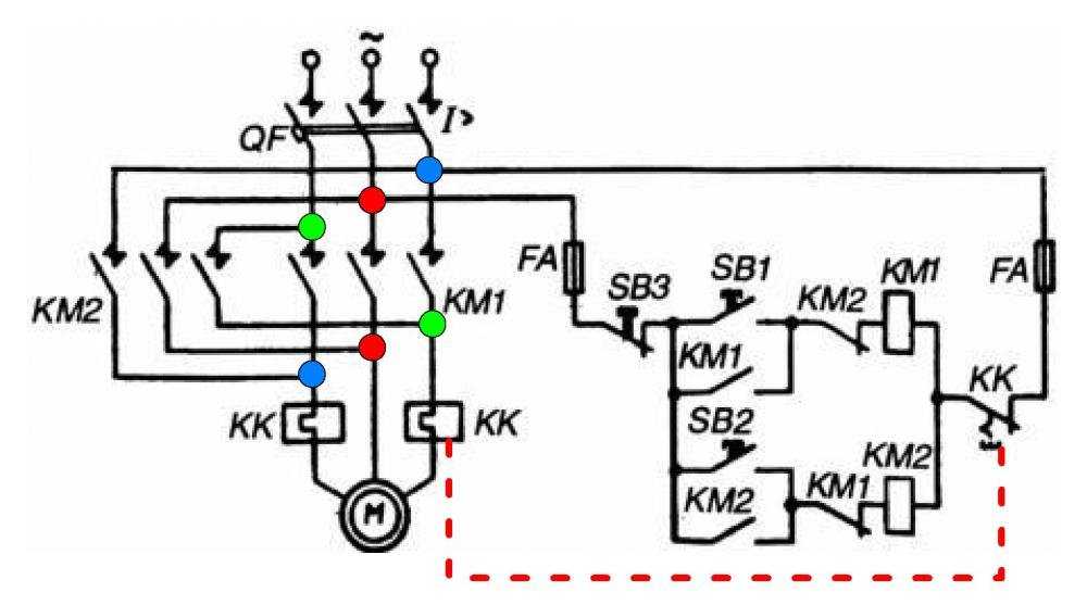 Принципиальная электрическая схема электродвигателя