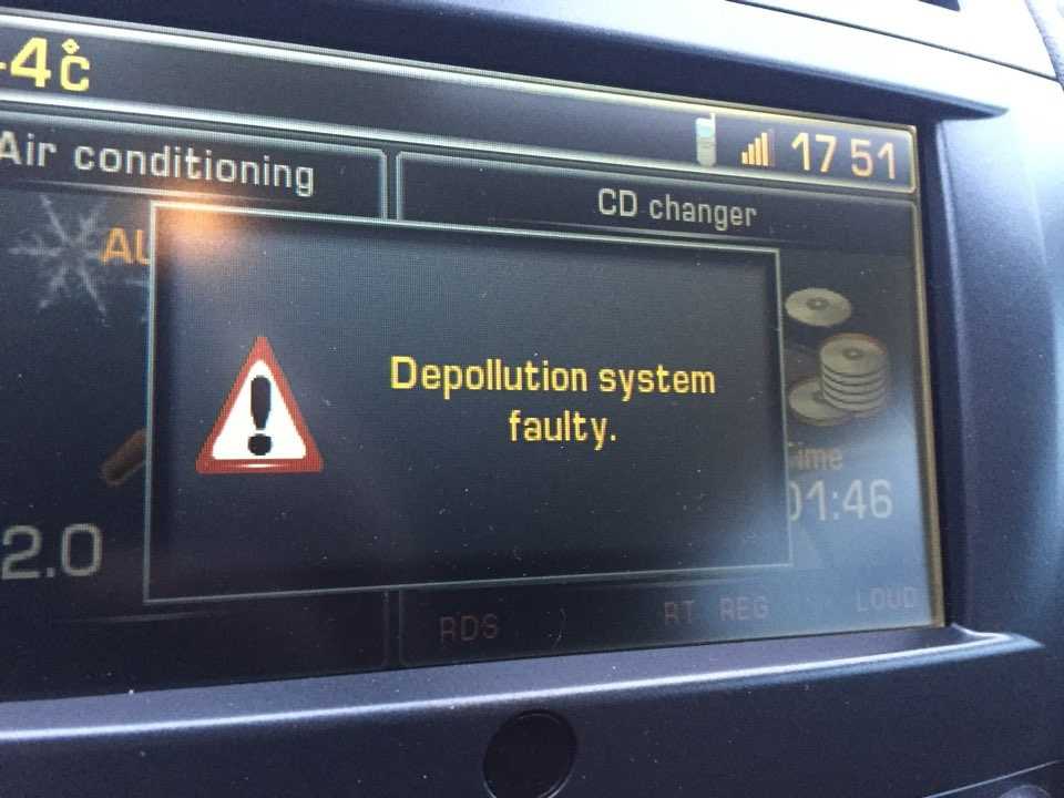 Depollution system faulty пежо 308