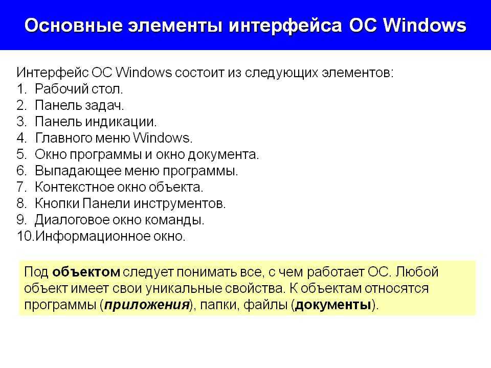 Операционная система windows интерфейс. Перечислите основные элементы управления OC Windows. Основные элементы Интер. Основные элементы интерфейса. Перечислите основные элементы интерфейса виндовс.