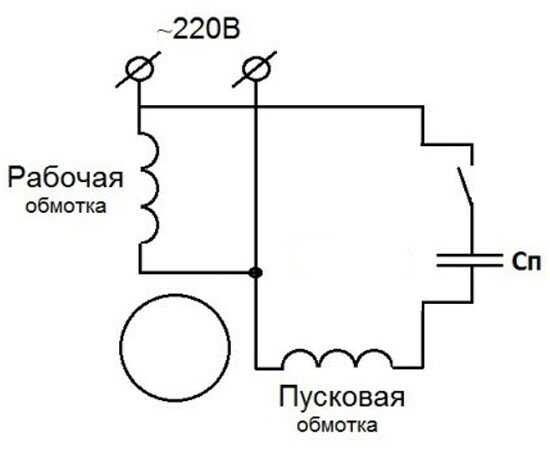 Схема подключения электродвигателя к сети 220 вольт