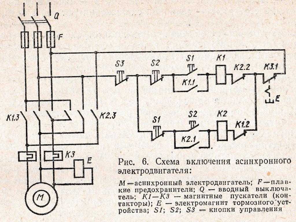 Схемы подключения трехфазного асинхронного электродвигателя и описание