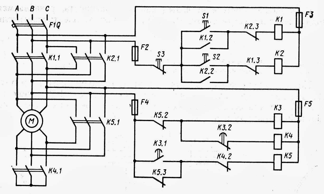 Схема электрическая принципиальная электродвигателя