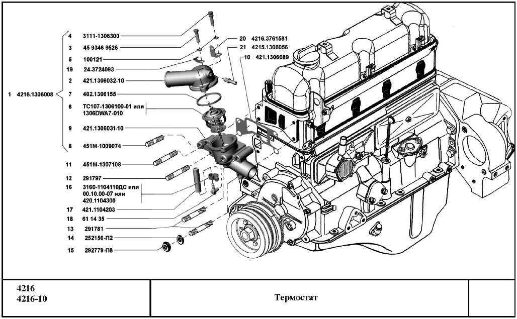 Система охлаждения двигателя змз 4216 газель схема
