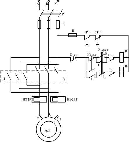 Монтаж электрической схемы управления электродвигателем