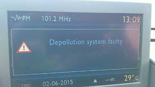 Depollution system faulty пежо 308