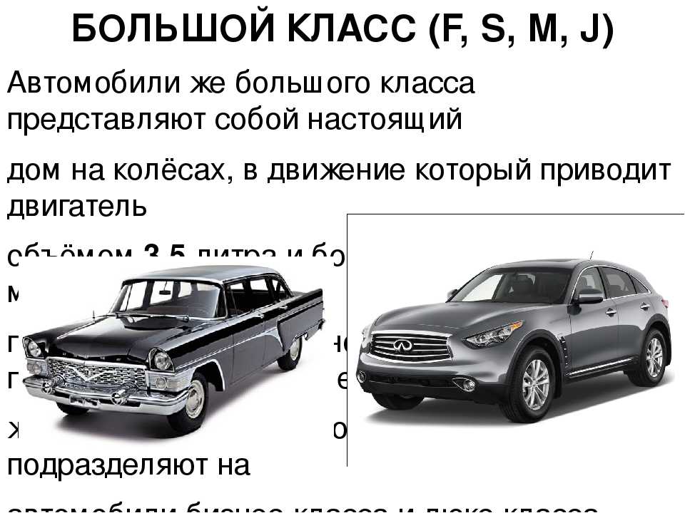 Классификация автомобилей по классам и по типу кузова