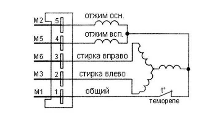 Схема подключения двигателя стиральной машины через конденсатор