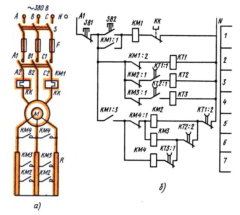 Схема двигателя с фазным ротором