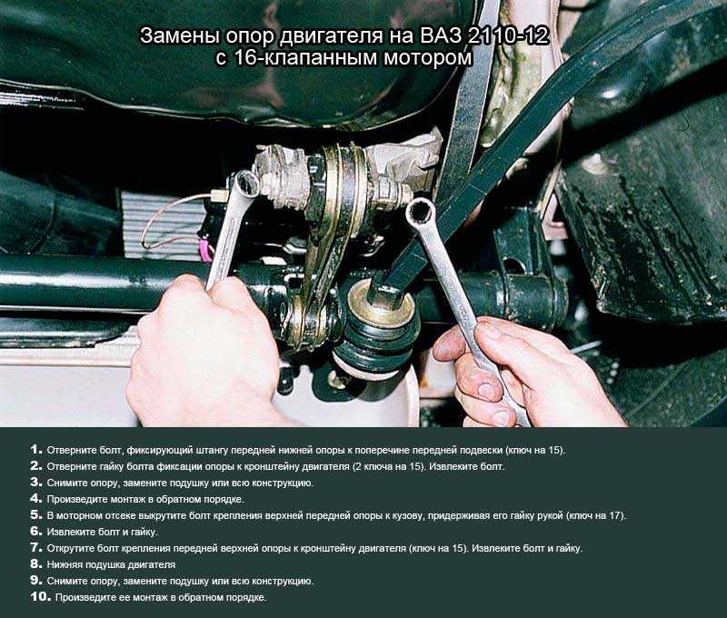 » замена подушек двигателя на ваз-2110, 2111, 2112