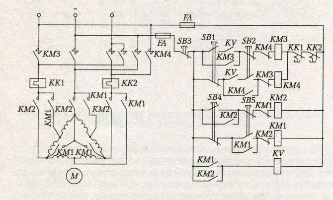 Схема подключения 2 х скоростного асинхронного двигателя