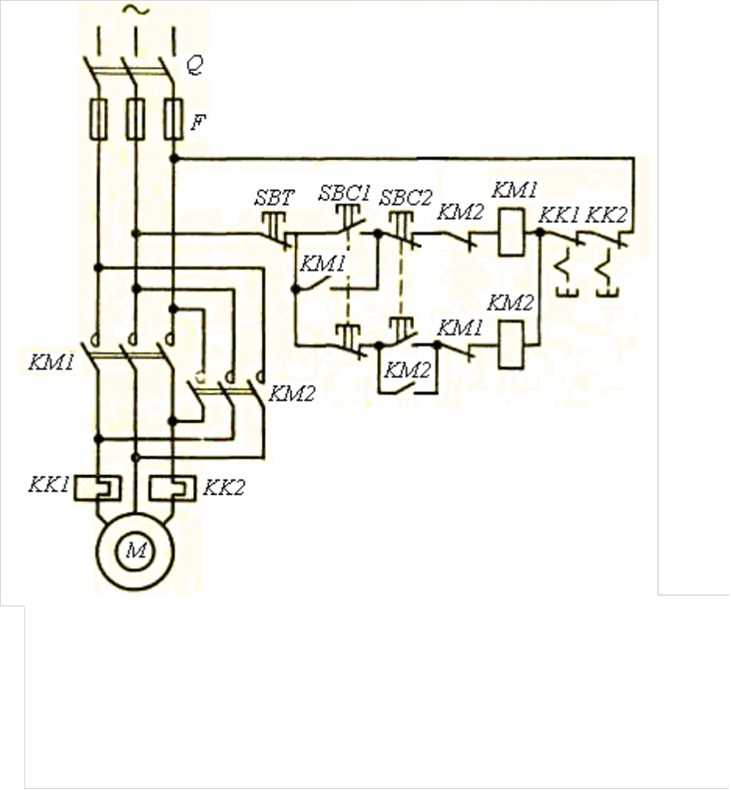Схема реверсивного пуска асинхронного двигателя - всё о электрике