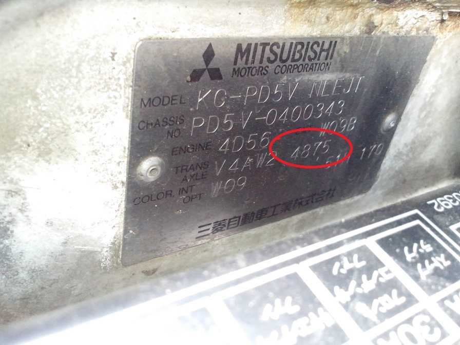 Ремонт митсубиси паджеро : идентификационные номера и информационные таблички mitsubishi pajero