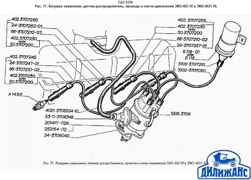 Схема подключения коммутатора 402 двигатель Прежде всего давайте познакомимся с системой зажигания грузовика ГАЗ3307 Система зажигания ГАЗ3307